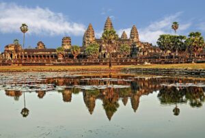 The world-famous Angkor Wat temple in Cambodia